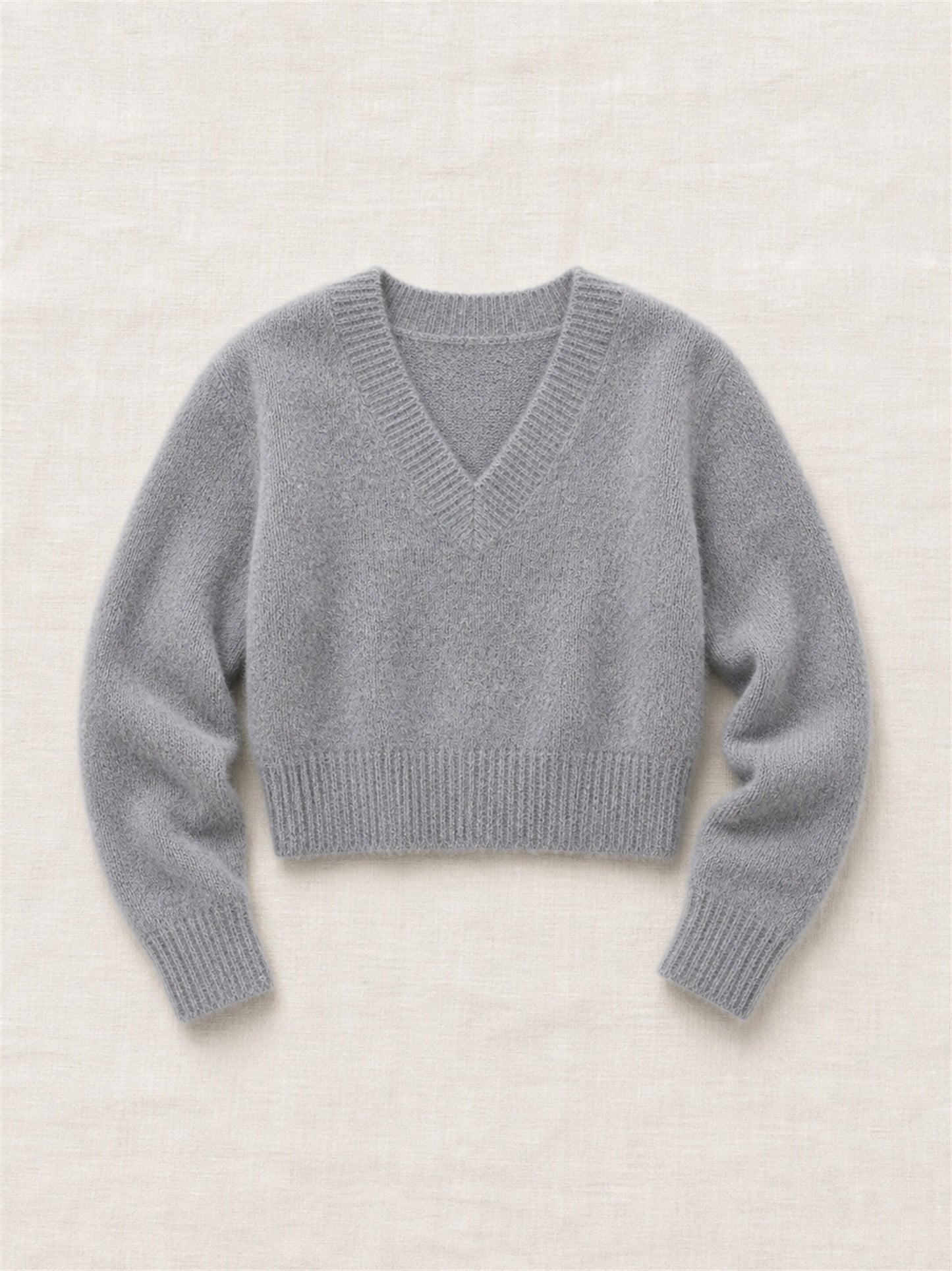Women's Brushed Cashmere Shrunken V-Neck Sweater