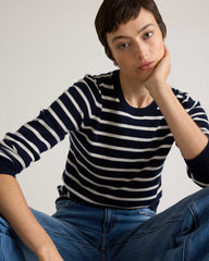 Navy-ivory Stripe