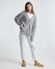 Mongolian Spring Cashmere Oversized Boyfriend Cardigan Sweater